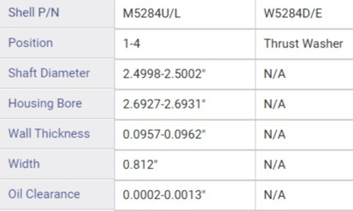 Enginetech BC200JSTD Standard Main Bearing Set fits 2002-2012 Dodge Ram Dakota Jeep Liberty 3.7L V6