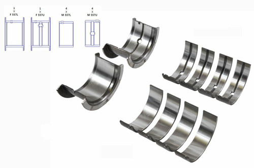 Enginetech BC296J.001 0.001 Undersize Main Bearing Set for 1967-2002 Chevy GMC Buick 4.3L-5.7L V8 - Complete OEM-Spec Main Bearing Set