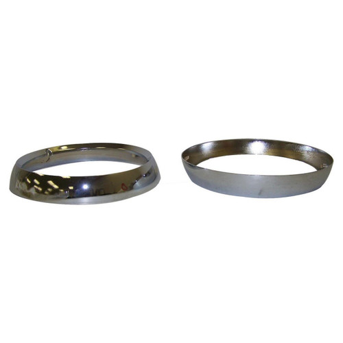 Crown Automotive 5460087K Chrome Headlight Bezel Set - Fits 1972-1986 Jeep CJ-5/CJ-6/CJ-7/CJ-8 (Left & Right)