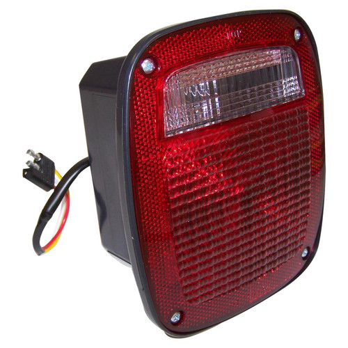 Crown Automotive J5457198 Right Rear Tail Light Assembly for 1976-1980 Jeep CJ-5, CJ-7 - Black Body w/o License Lamp