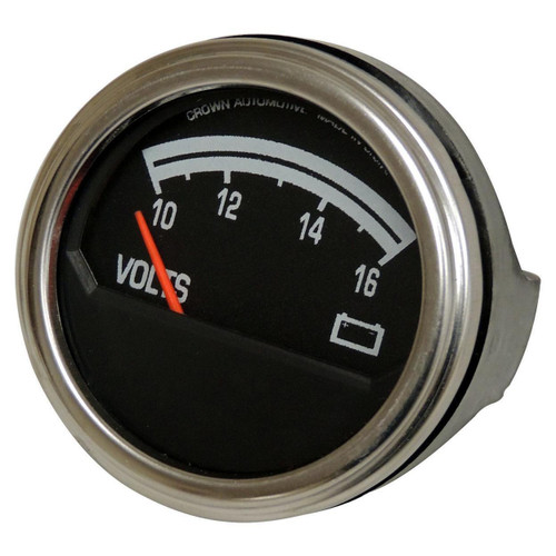 Crown Automotive J8126659 Voltmeter Gauge for 1976-1986 Jeep CJ-5, CJ-7, CJ-8 Scrambler - Black Face, Hardware Included