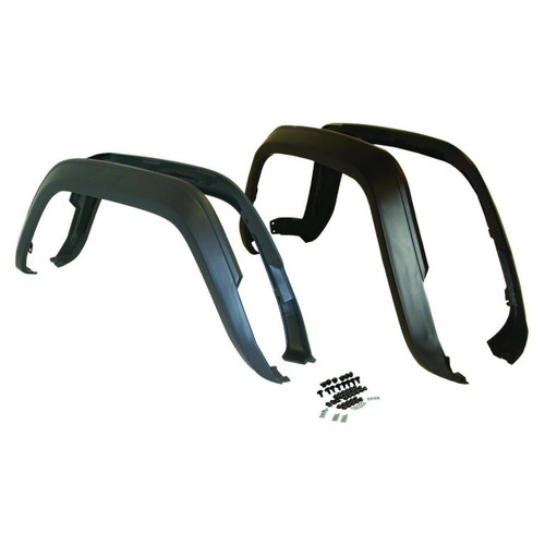 Crown Automotive 5AGK 4-Piece Flat Black Fender Flare Kit - Fits 1984-1994 Jeep XJ Cherokee (No Brackets)