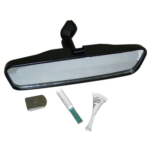 Crown Automotive 5965338K Rearview Mirror Kit (8.5\ Wide w/ Button & Adhesive) - Fits 1955-2006 Jeep CJ. YJ, TJ Models
