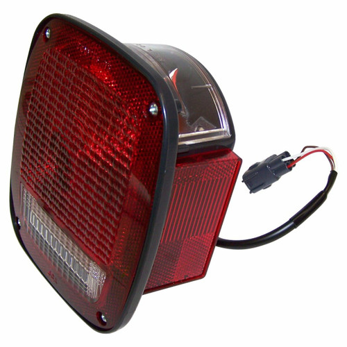 Crown Automotive 56018649AC Left Tail Light - Fits 1998-2006 Jeep TJ Wrangler (Square 4-Prong w/ License Lamp)
