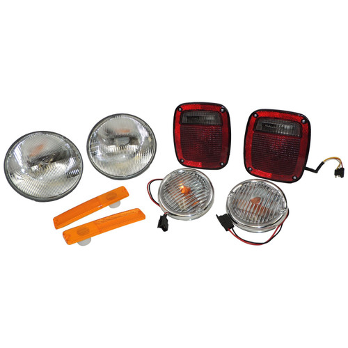 Crown Automotive LK2 Driving Light Kit Front & Rear Left & Right - Fits 1976-1980 Jeep CJ-5 and CJ-7 Models