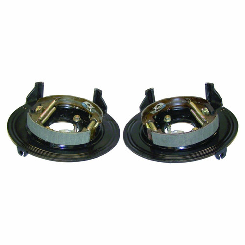 Crown Automotive 476212829K for 1993-1998 Jeep ZJ Grand Cherokee Dana 35 Rear Disc Brake Backing Plate Set w/ Brackets & Park Brake Shoes
