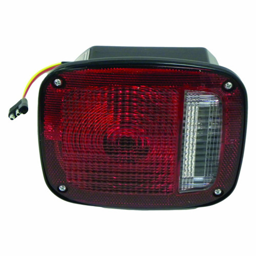 Crown Automotive J5457197 Left Tail Light for 1976-1980 Jeep CJ-5 and CJ-7, Black Body with License Lamp Window, Includes 2 Bulbs and Wiring Harness