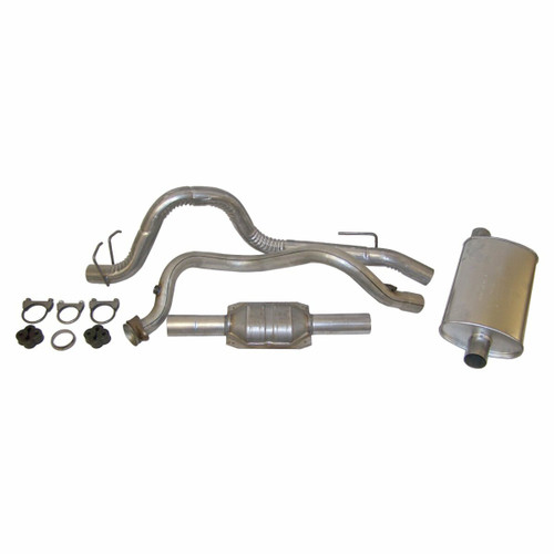 Crown Automotive 52018176K Complete Exhaust System Kit for 1993-1995 Jeep YJ Wrangler with 4.0L Engine Includes Catalytic Converter and Muffler