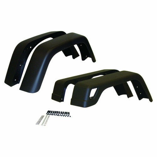 Crown Automotive 55254918K7 Complete Fender Flare Kit for 1997-2006 Jeep TJ Wrangler, All 4 Flares + Hardware, Black