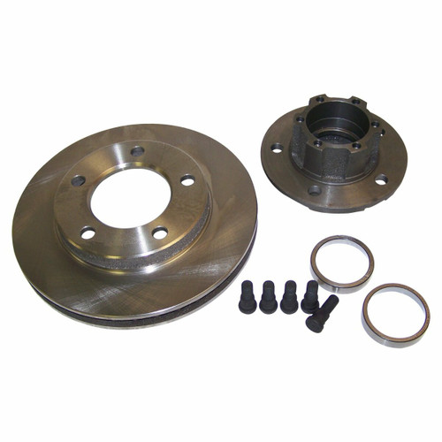 Crown Automotive J5356183 Front Hub and Rotor Assembly for 1976-1978 Jeep CJ-5 and CJ-7 with 1-1/8" Thick Rotor, 6 Bolts, Left or Right, Includes Hub, Cups, Studs