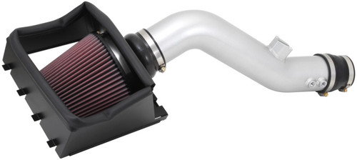 K&N 77-2585KS Typhoon Cold Air Intake System for 2011-2014 Ford F-150 - Silver Tube, Red Filter, 11.91 HP Gain, CARB Legal