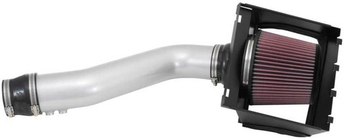 K&N 77-2585KS Typhoon Cold Air Intake System for 2011-2014 Ford F-150 - Silver Tube, Red Filter, 11.91 HP Gain, CARB Legal