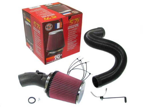 K&N 57-0656 57i Gen I Performance Air Intake System - Red Cotton Gauze Filter with Flex Hose & MAF Adapter