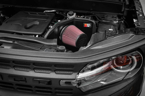 K&N 77-2615KC Typhoon Cold Air Intake System for 2021-2024 Ford Bronco Sport - Gunmetal Gray Aluminum Tube, Red Cotton Filter, 8.5 HP Gain
