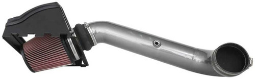 K&N 77-2616KC Typhoon Cold Air Intake System for 2021-2026 Ford F-150 - Gunmetal Gray Aluminum Tube, Red Cotton Filter, 10.51 HP Gain