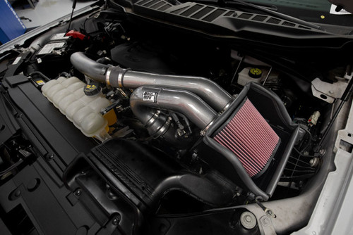 K&N 77-2617KC Typhoon Cold Air Intake System with Air Box for 2015-2026 Ford F-150 Expedition - Gunmetal Gray Tube, Red Filter, 21.44 HP Gain