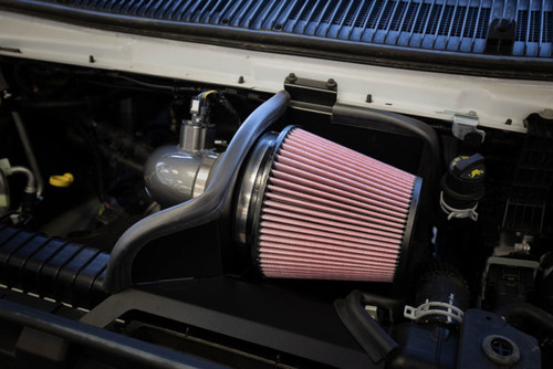 K&N 77-2618KC Typhoon Cold Air Intake System for 2021-2022 Ford E-350 E-450 Super Duty - Gunmetal Gray Aluminum Tube, Red Cotton Filter, 12.78 HP Gain