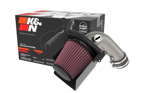 K&N 77-2618KC Typhoon Cold Air Intake System for 2021-2022 Ford E-350 E-450 Super Duty - Gunmetal Gray Aluminum Tube, Red Cotton Filter, 12.78 HP Gain
