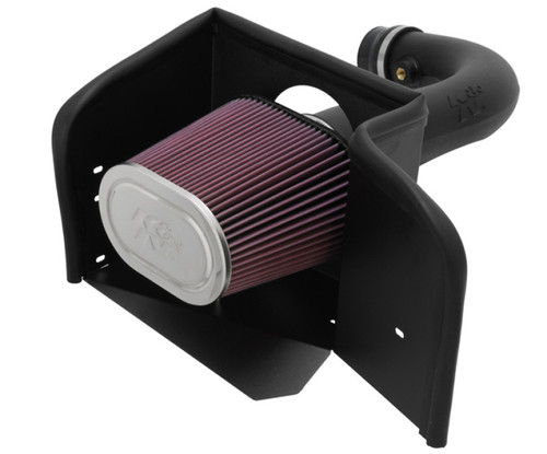 K&N 57-1529 57 Series FIPK Performance Air Intake System for 2002-2012 Dodge Ram 1500, Ram 2500 - Red Cotton Gauze Filter, Gen II