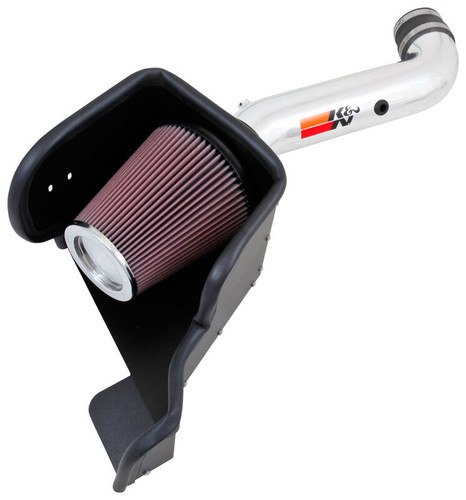 K&N 77-1571KP Typhoon Cold Air Intake System for 2013 Ram 1500 - Bright Mirrored Tube, Red Filter, 10.14 HP Gain