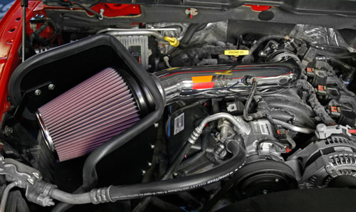 K&N 77-1571KP Typhoon Cold Air Intake System for 2013 Ram 1500 - Bright Mirrored Tube, Red Filter, 10.14 HP Gain