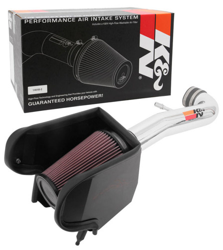 K&N 77-1576KP Typhoon Cold Air Intake System for 2018-2026 Jeep Gladiator Wrangler - Bright Mirrored Tube, Red Filter, 8.8 HP Gain