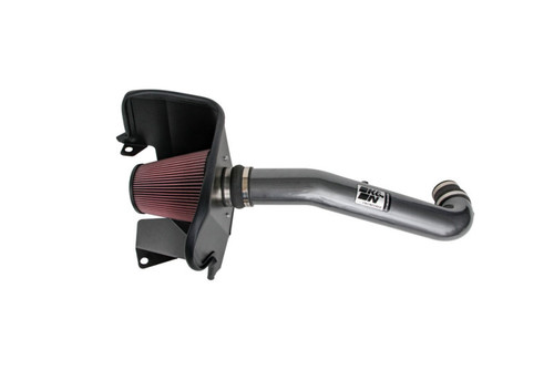 K&N 77-1586KC Typhoon Cold Air Intake System for 2019-2026 Ram 1500 - Gunmetal Gray Tube, Red Filter, 13.45 HP Gain