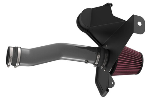 K&N 77-1587KC Typhoon Cold Air Intake System for 2021-2025 Jeep Grand Cherokee Grand Cherokee L - Gunmetal Gray Tube, Red Filter, 12.17 HP Gain