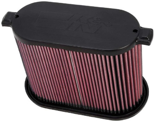 K&N E-0785 Oval Replacement Air Filter for 2008-2010 Ford F-250 F-350 Super Duty - Red Cotton Gauze, Lifetime Warranty