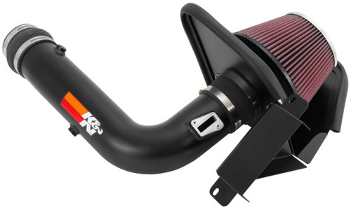 K&N 77-2576KTK Typhoon Cold Air Intake System for 2008-2010 Ford F-250 F-350 Super Duty - Black Tube, Red Filter, 13.22 HP Gain