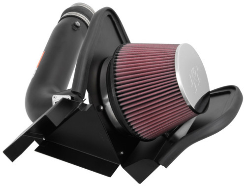 K&N 77-2576KTK Typhoon Cold Air Intake System for 2008-2010 Ford F-250 F-350 Super Duty - Black Tube, Red Filter, 13.22 HP Gain