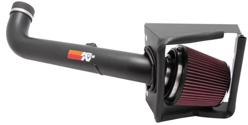 K&N 77-2577KTK Typhoon Cold Air Intake System for 2008-2010 Ford Flex Taurus - Textured Black Tube, Red Filter, 13.93 HP Gain, CARB Legal
