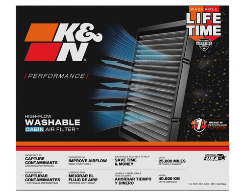 K&N VF2086 Washable Cabin Air Filter for 2022-2026 Acura Honda CR-V Civic Integra