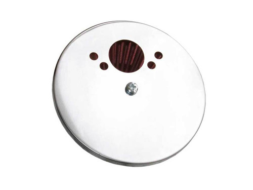 K&N 56-9327 Custom Racing Air Cleaner Assembly - Round Tapered Red Cotton Gauze Filter with Chrome Top for Carburetors