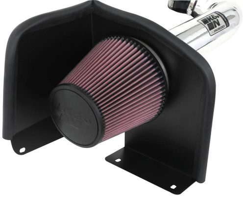 K&N 77-3070KP Typhoon Cold Air Intake System for 2009-2014 Cadillac Chevrolet GMC Avalanche Escalade Sierra Silverado Suburban Tahoe Yukon - Bright Mirrored Tube, Red Filter, 9.91 HP Gain, CARB Legal