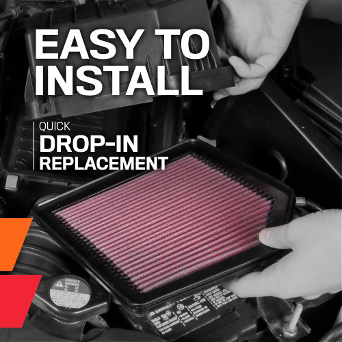 K&N E-0642 Round Replacement Air Filter for 2019-2023 Ford Ranger - Red Cotton Gauze, Lifetime Warranty
