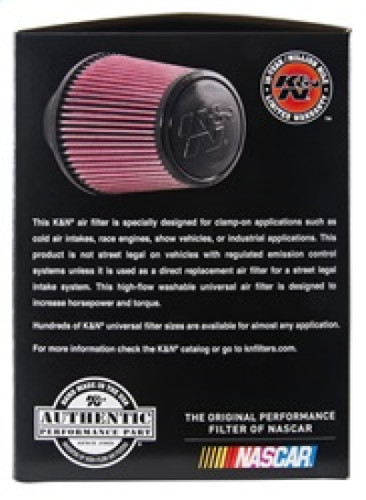 K&N RE-0930 Red Round Tapered Universal Clamp-On Air Filter