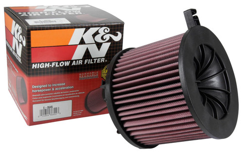 K&N E-0646 Round Replacement Air Filter for 2013-2019 Porsche 718 Boxster Cayman - Red Cotton Gauze, Lifetime Warranty