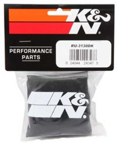 K&N RU-3130DK Air Filter Wrap - Black Drycharger for Round Tapered Filters