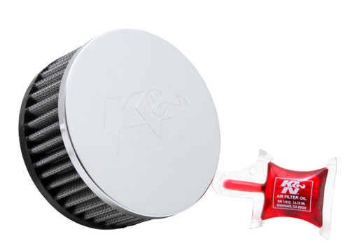 K&N RC-1950 Chrome Top Round Straight Universal Clamp-On Air Filter