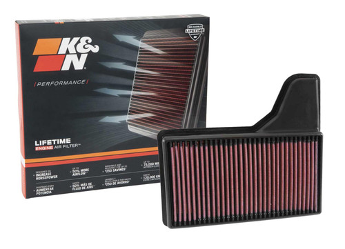 K&N High-Flow Air Filter 33-5029 for 2015-2023 Ford Mustang - Panel Replacement Filter