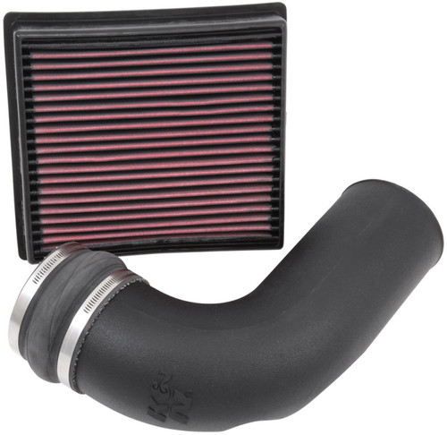 K&N 57-1568 57 Series FIPK Performance Air Intake System for 2013-2018 Ram 2500, 3500 - Red Cotton Gauze Filter, Gen II