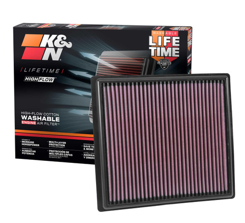 K&N High-Flow Air Filter 33-5030 for 2015-2022 Chevrolet GMC Canyon Colorado - Panel Replacement Filter