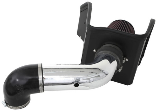 K&N 77-1561KP Typhoon Cold Air Intake System for 2009-2024 Dodge Ram 1500 2500 3500 - Bright Mirrored Tube, Red Filter, 10.3 HP Gain