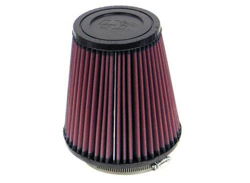 K&N RF-1031 Red Round Tapered Universal Clamp-On Air Filter - Angled Flange