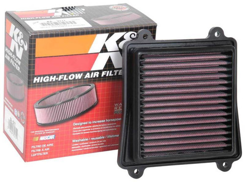 K&N BA-3717 Panel Replacement Air Filter for 2017 Bajaj Dominar 400 - Red Cotton Gauze, Lifetime Warranty