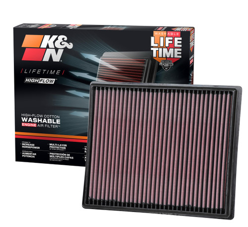 K&N High-Flow Air Filter 33-5116 for 2020-2026 Nissan Frontier - Panel Replacement Filter