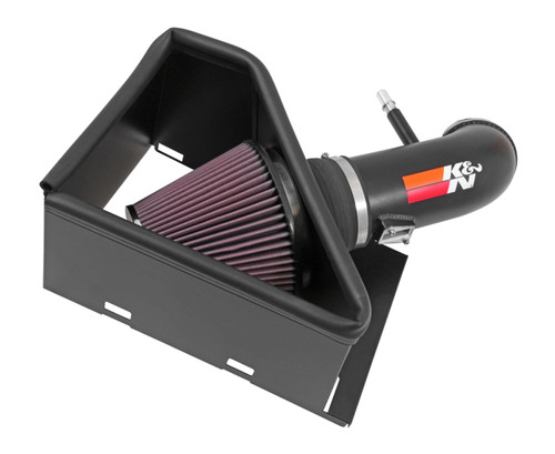 K&N 77-1568KTK Typhoon Cold Air Intake System for 2014-2018 Ram 2500 3500 - Textured Black Tube, Red Filter, 15.58 HP Gain, CARB Legal