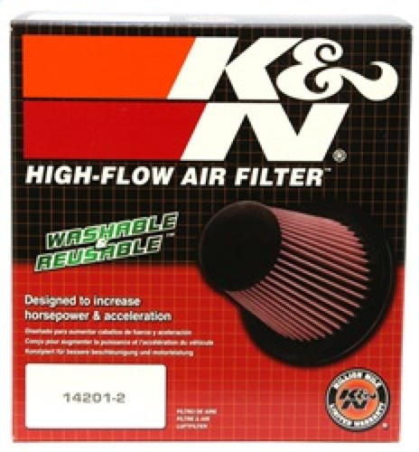 K&N RU-4600 Universal Clamp-On Air Filter - Round Tapered, Cotton Gauze, 7.5" OD x 4" H