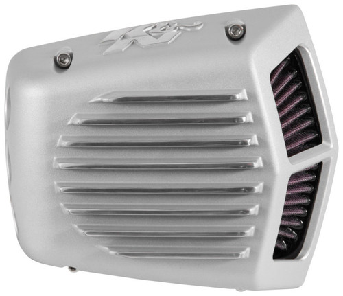K&N RK-3955S Street Metal High-Flow Air Intake System for Harley Davidson Dyna/Softail - Silver Housing